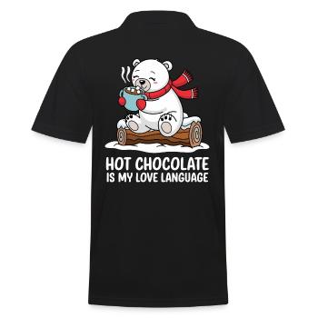 Heiße Schokolade Ist Meine Liebessprache - Männer Poloshirt - Schwarz - Hinten - Kai (181cm)