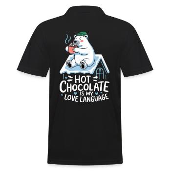Heiße Schokolade Ist Meine Liebessprache Bär - Männer Poloshirt - Schwarz - Hinten - Kai (181cm)
