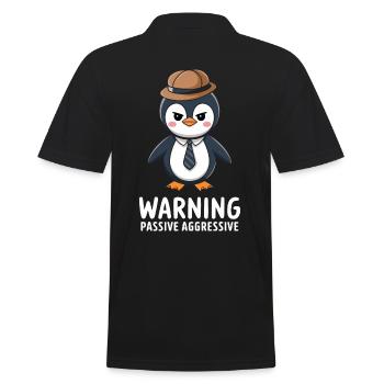 Avertissement Passif Agressif Pingouin Humour - Polo Homme - noir - Dos - Kai (181cm)