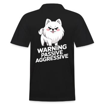 Caution Passive Aggressive Cute Dog - Men's Polo Shirt - black - Back - Kai (181cm)