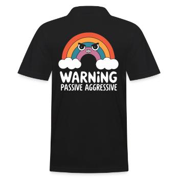 Avertissement passif agressif arc-en-ciel illustration - Polo Homme - noir - Dos - Kai (181cm)