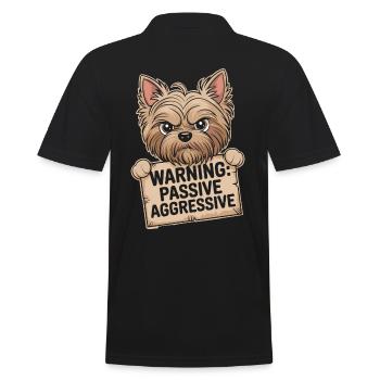 Avertissement : Yorkshire Terrier passif agressif - Polo Homme - noir - Dos - Kai (181cm)