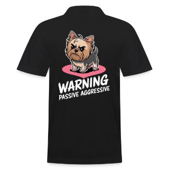 Warnung Passiv Aggressiv Yorkie Cartoon - Männer Poloshirt - Schwarz - Hinten - Kai (181cm)