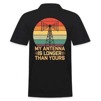 Amateurfunk: Meine Antenne Ist Länger Als Deine - Männer Poloshirt - Schwarz - Hinten - Kai (181cm)
