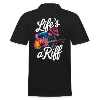 Jazz: Life's A riff with guitar - Men's Polo Shirt - black - Back - Kai (181cm)