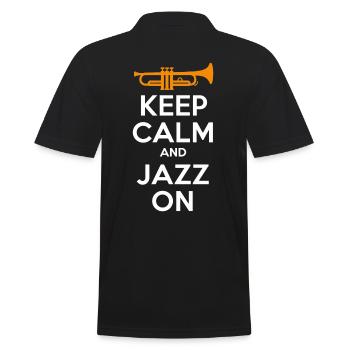 Keep Calm And Jazz On - Jazz Musik Inspiration - Männer Poloshirt - Schwarz - Hinten - Kai (181cm)