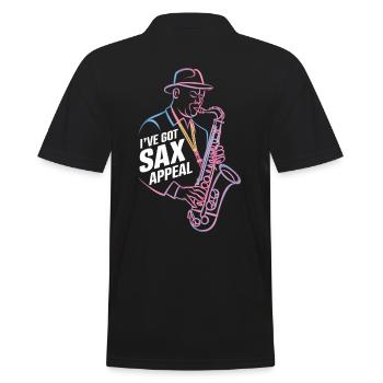 Ich Habe Sax Appeal Jazz Musik - Männer Poloshirt - Schwarz - Hinten - Kai (181cm)