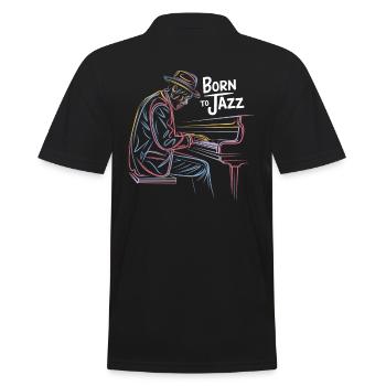 Born for jazz with musicians at the piano - Men's Polo Shirt - black - Back - Kai (181cm)