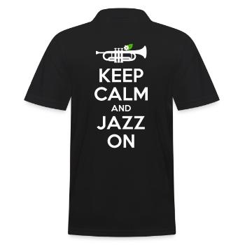 Stay calm and keep listening to jazz - Men's Polo Shirt - black - Back - Kai (181cm)