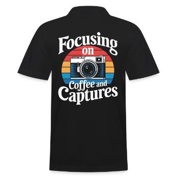 Photographer: Capturing coffee and moments - Men's Polo Shirt - black - Back - Kai (181cm)