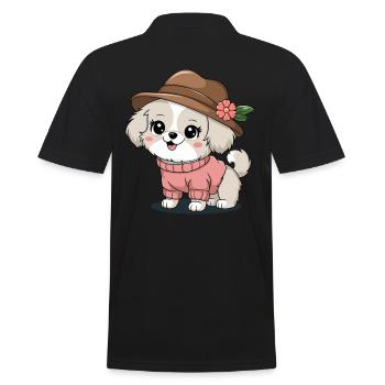 Chien mignon avec chapeau et pull - Polo Homme - noir - Dos - Kai (181cm)