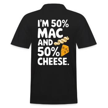 Je suis 50% macaroni et 50% drôle au fromage - Polo Homme - noir - Dos - Kai (181cm)