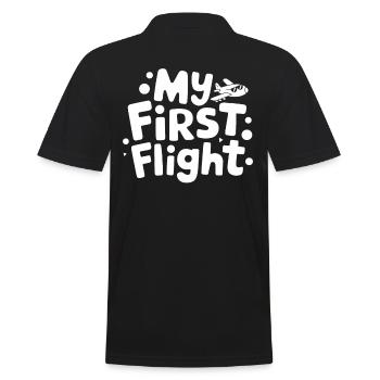 Mein Erster Flug Abenteuer Reise - Männer Poloshirt - Schwarz - Hinten - Kai (181cm)