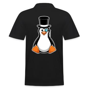 Pingouin élégant avec chapeau haut de forme et monocle - Polo Homme - noir - Dos - Kai (181cm)