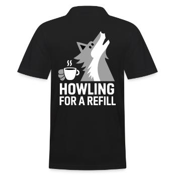 Howling wolf for a supply of coffee - Men's Polo Shirt - black - Back - Kai (181cm)