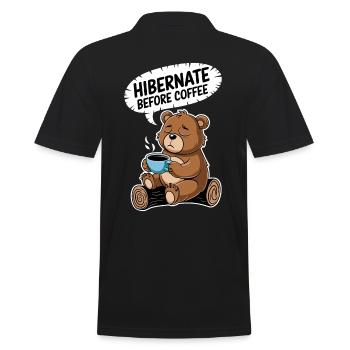 Ours douillet avant l’heure du café - Polo Homme - noir - Dos - Kai (181cm)