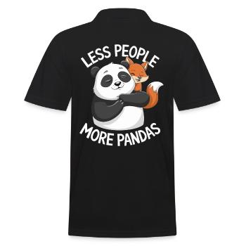 Moins de gens, plus de pandas, dicton humoristique - Polo Homme - noir - Dos - Kai (181cm)