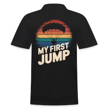 Fallschirmspringen Mein Erster Sprung Abenteuer - Männer Poloshirt - Schwarz - Hinten - Kai (181cm)