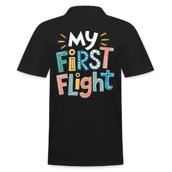 My first flight adventure for little pilots - Men's Polo Shirt - black - Back - Kai (181cm)