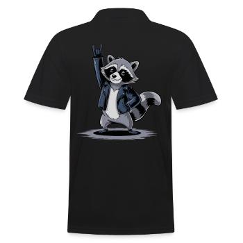 Raton laveur à bascule avec veste en cuir et ambiance cool - Polo Homme - noir - Dos - Kai (181cm)