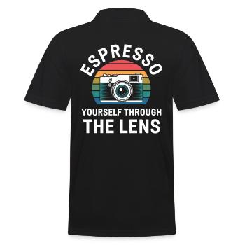 Unfold Through the Lens Photographer - Men's Polo Shirt - black - Back - Kai (181cm)