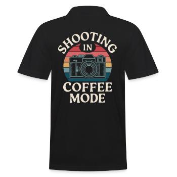 Photographer In Coffee Mode Shooting In Coffee Mode - Men's Polo Shirt - black - Back - Kai (181cm)