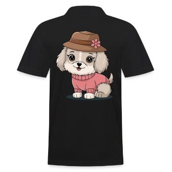 Chien mignon avec chapeau et pull - Polo Homme - noir - Dos - Kai (181cm)