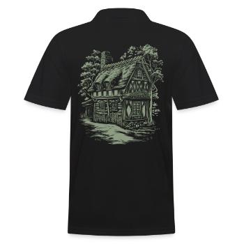 Maison cottagecore sombre dans les bois pour - Polo Homme - noir - Dos - Kai (181cm)