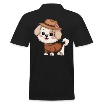 Chien mignon avec chapeau et pull - Polo Homme - noir - Dos - Kai (181cm)