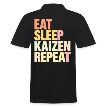 Manger Dormir Kaizen Répéter l’amélioration - Polo Homme - noir - Dos - Kai (181cm)