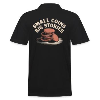 Numismatics Small Coins Big Stories - Men's Polo Shirt - black - Back - Kai (181cm)
