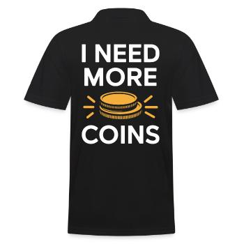 Numismatics: I need more coins - Men's Polo Shirt - black - Back - Kai (181cm)