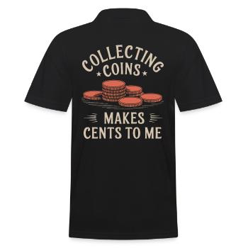 Collecting coins makes sense to me - Men's Polo Shirt - black - Back - Kai (181cm)