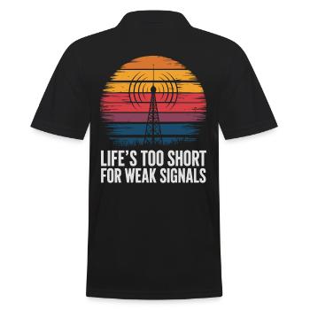 Ham Radio Operator Ham Radio: Life Is Too Short - Men's Polo Shirt - black - Back - Kai (181cm)