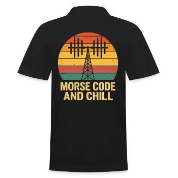 Amateurfunker Ham Radio Morse Code And Chill - Männer Poloshirt - Schwarz - Hinten - Kai (181cm)