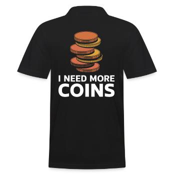 Ich Brauche Mehr Münzen Numismatik Spaß - Männer Poloshirt - Schwarz - Hinten - Kai (181cm)