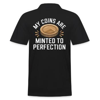 My coins are perfectly minted - Men's Polo Shirt - black - Back - Kai (181cm)