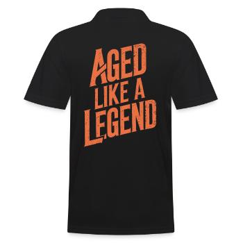 Anniversaire Vieillir comme une légende - Polo Homme - noir - Dos - Kai (181cm)