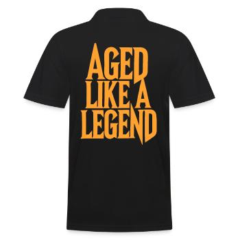Birthday Getting Older Like a Legend - Men's Polo Shirt - black - Back - Kai (181cm)