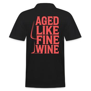 Birthday Getting Older Like Good Wine - Men's Polo Shirt - black - Back - Kai (181cm)