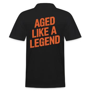 Geburtstag Älter Werden - Wie Eine Legende - Männer Poloshirt - Schwarz - Hinten - Kai (181cm)