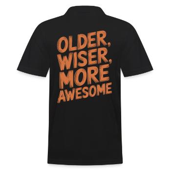 Older, Smarter, More Awesome - Birthday Older - Men's Polo Shirt - black - Back - Kai (181cm)