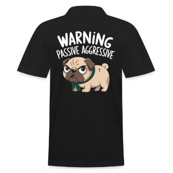 Attention Passif Agressif Carlin Avertissement - Polo Homme - noir - Dos - Kai (181cm)