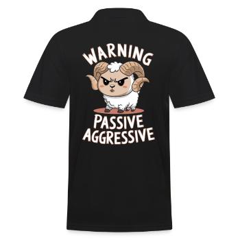 Avertissement Passif Agressif - Polo Homme - noir - Dos - Kai (181cm)
