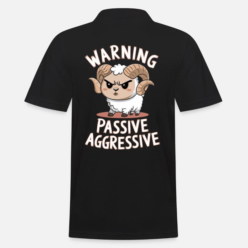 Warning Passive Aggressive - Männer Poloshirt - Schwarz