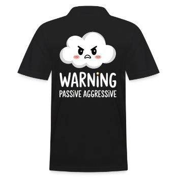 Passive Aggressive Cloud Warning - Men's Polo Shirt - black - Back - Kai (181cm)
