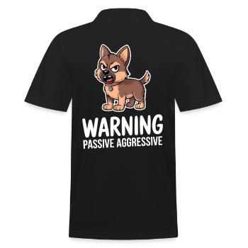 Warnung Passiv Aggressiv Hund Comic - Männer Poloshirt - Schwarz - Hinten - Kai (181cm)