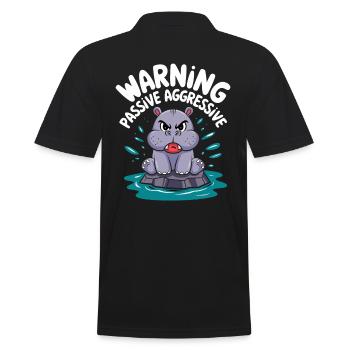 Attention aux hippopotames passifs agressifs - Polo Homme - noir - Dos - Kai (181cm)