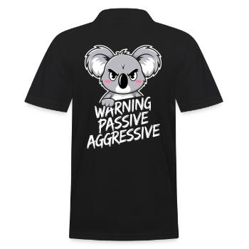 Warning Passive Aggressive Koala Humor - Männer Poloshirt - Schwarz - Hinten - Kai (181cm)