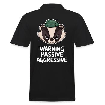 Achtung Passiv Aggressiv Dachs Mit Mütze - Männer Poloshirt - Schwarz - Hinten - Kai (181cm)
